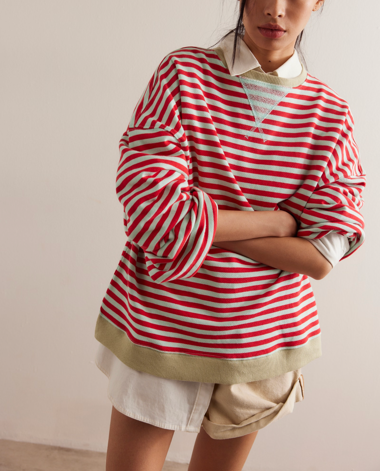 Classic Striped Oversized Crew