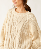 Free People Frankie Cable Sweater | Ivory