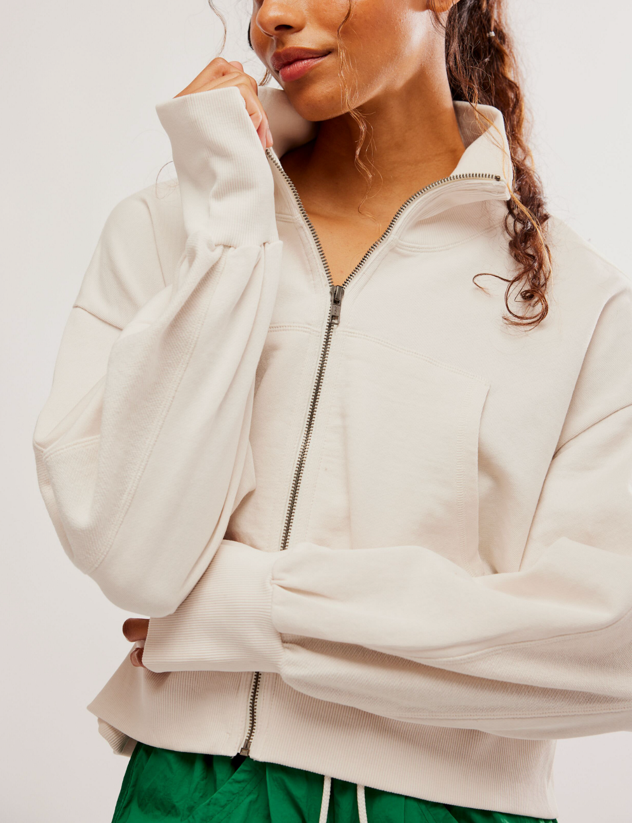 Free People High Jump Zip Up | Ivory