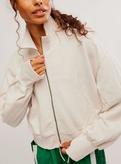 Free People High Jump Zip Up | Ivory