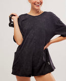 Free People Hot Shot Tee Romper | Black