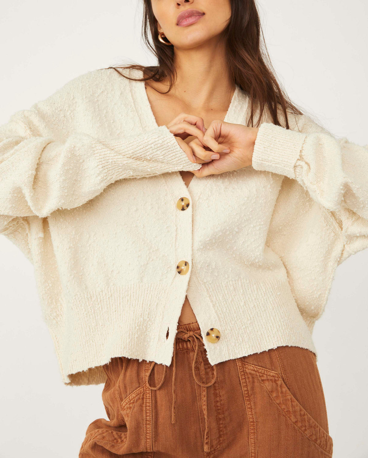 Free People Found My Friends Cardi | Cream