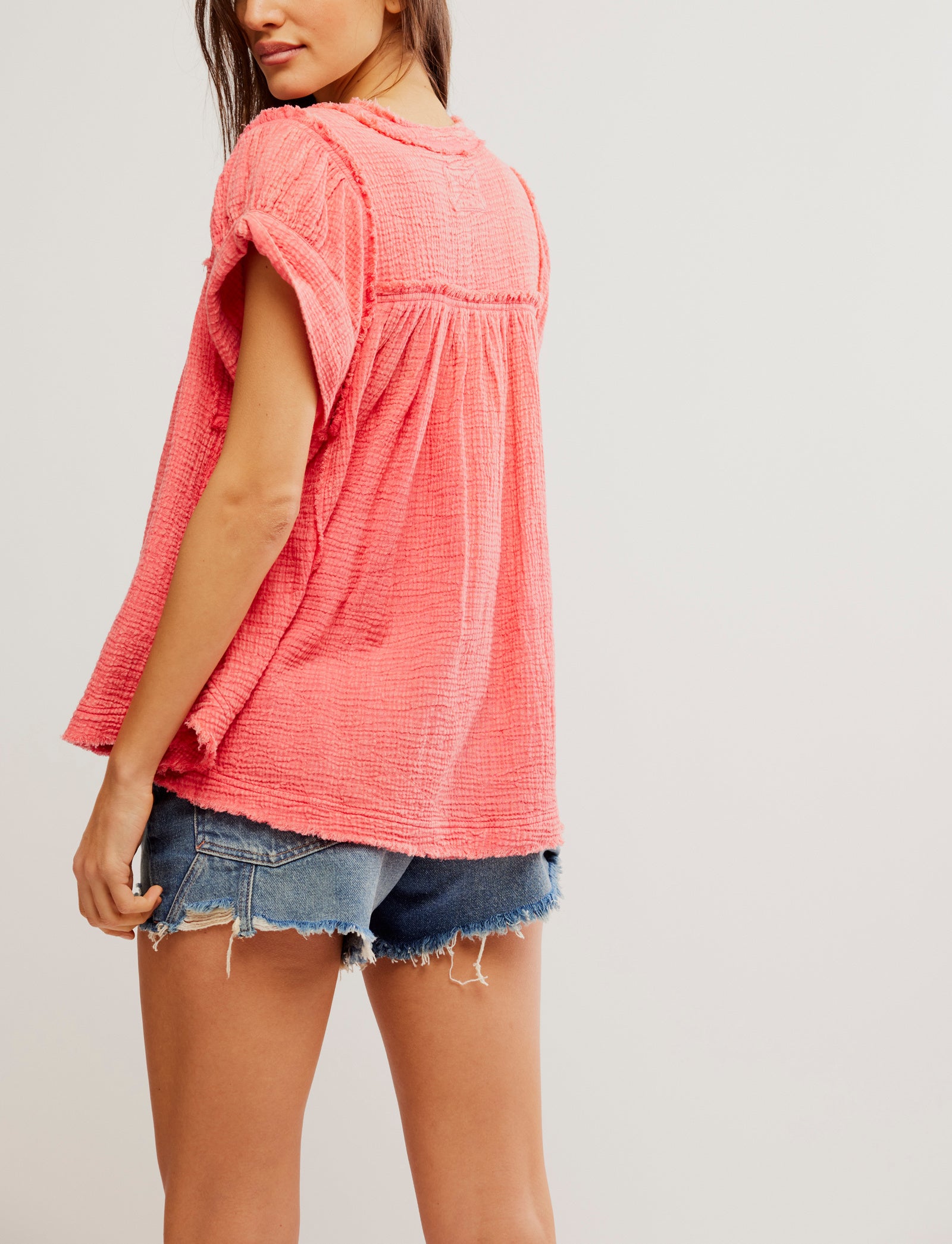 Free People Horizons Double Cloth Top | Coral Paradise