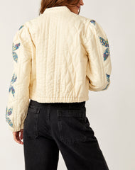 Free People Quinn Quilted Jacket Prin | Teal Combo
