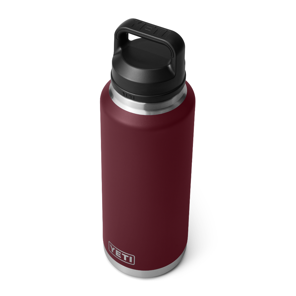 YETI Rambler 36 oz Bottle With Chug Cap in color Wild Vine Red.