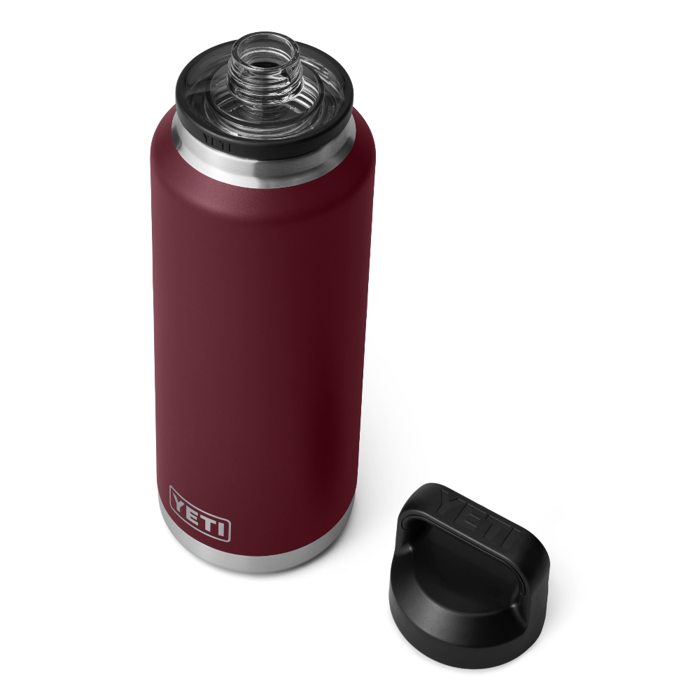 YETI Rambler 36 oz Bottle With Chug Cap in color Wild Vine Red.