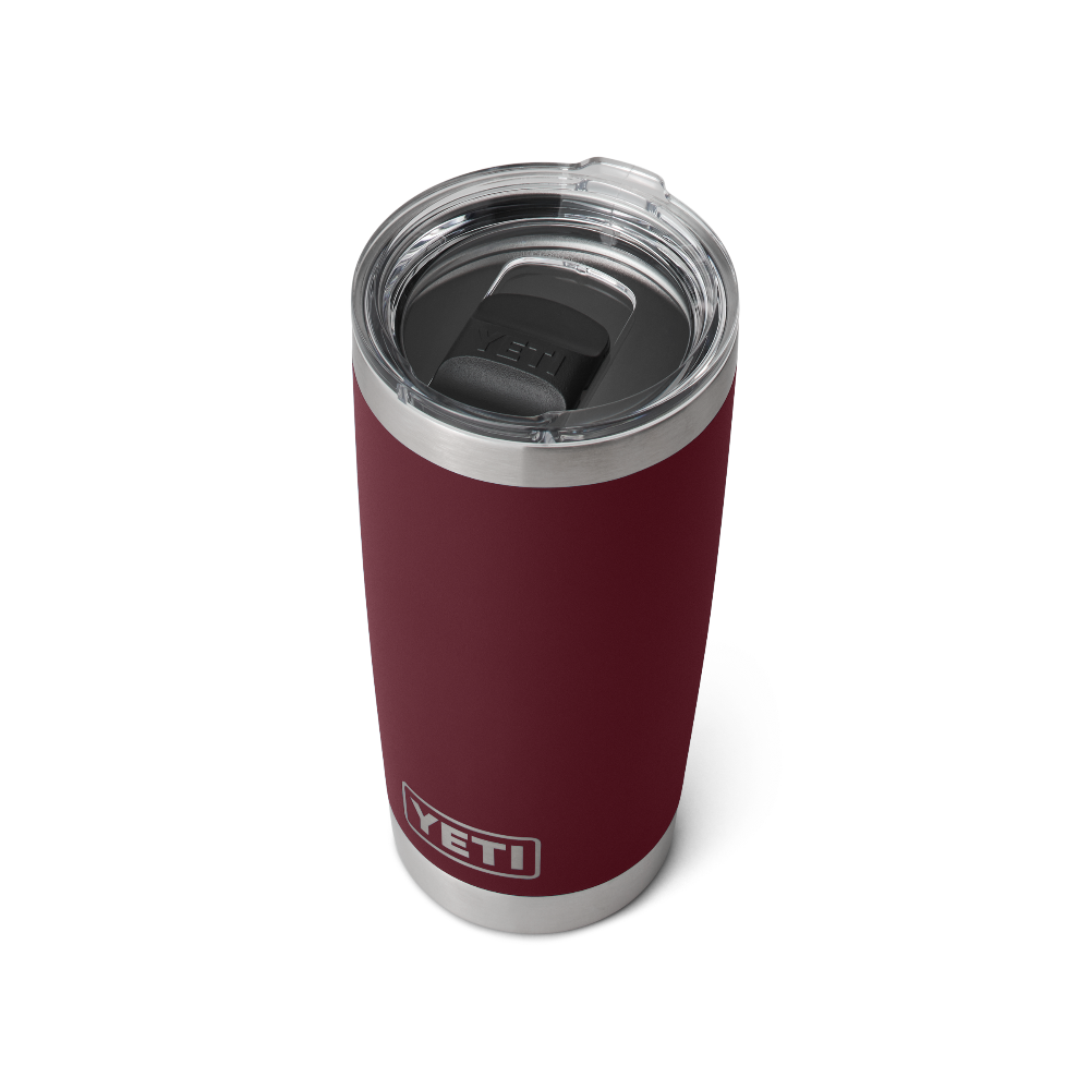 Rambler 20 oz Tumbler With Magslider Lid in color Wild Vine Red.