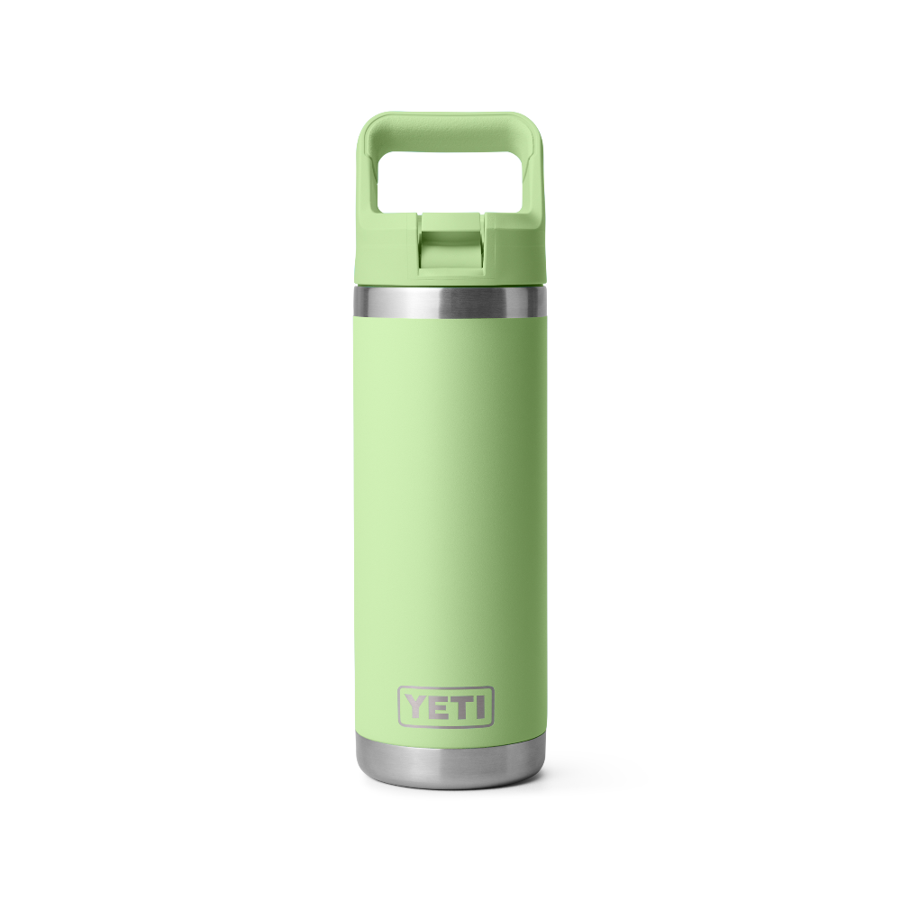 YETI 18 oz water bottle with matching color lid. The bottle is Key Lime.