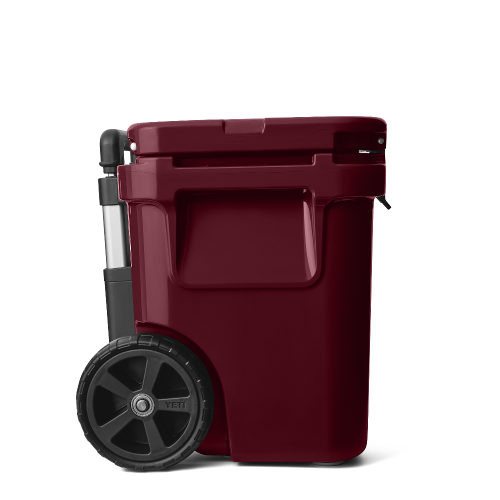 YETI Roadie 32 Wheeled Cooler in Wild Vine Red.