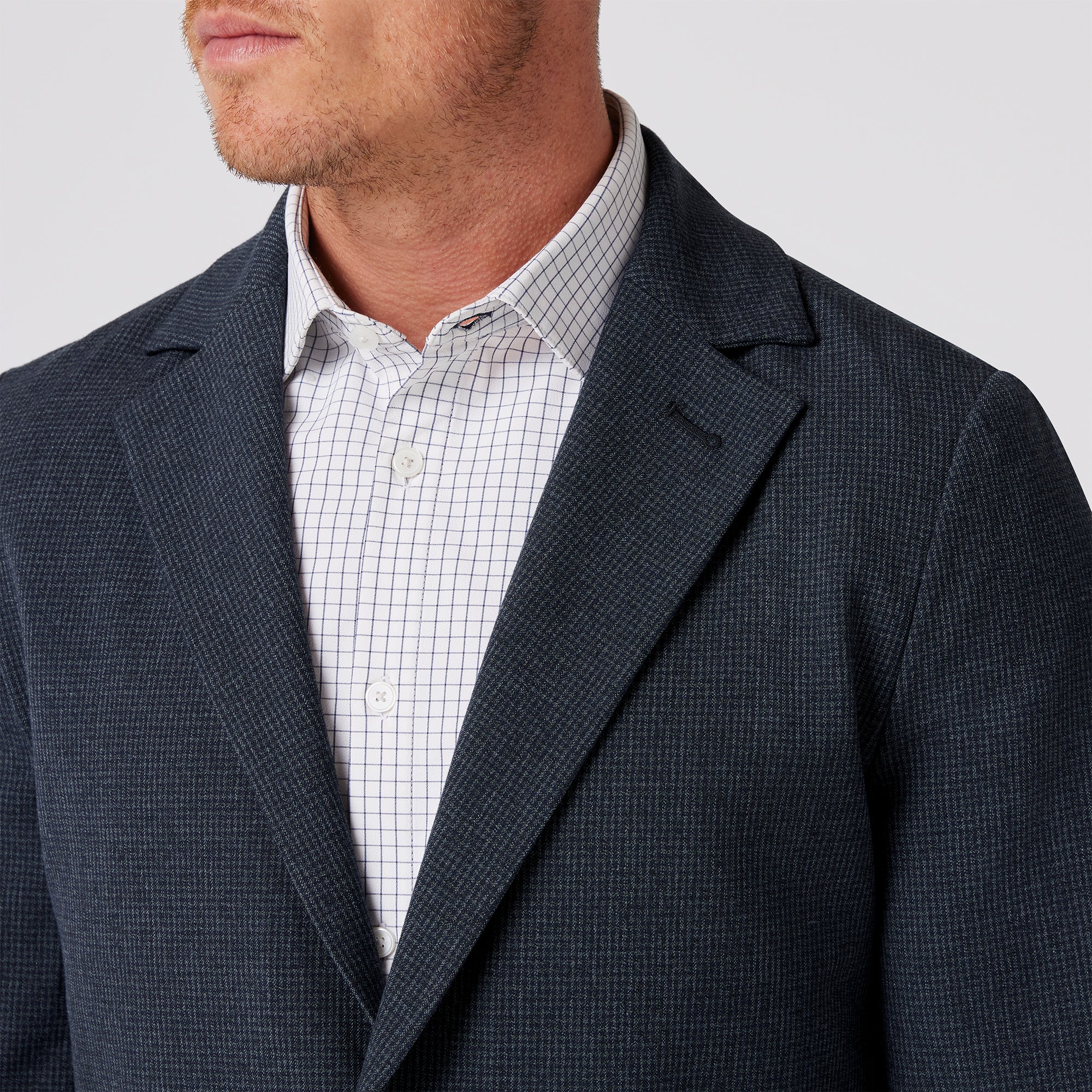 Mizzen + Main Watson Flannel Suit Jacket | Navy Gun Check