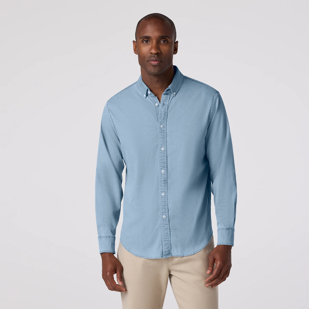 no tuck dress shirts Nash Chambray XLarge Trim / Light Wash