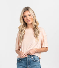 Women's Salt Washed Top - Faded Coral