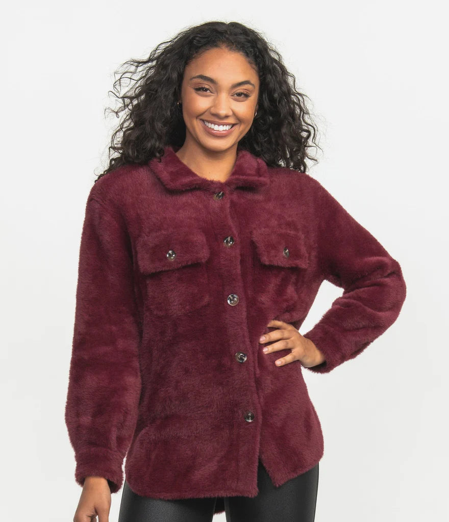 Southern Shirt Feather Knit Shacket
