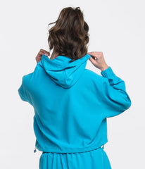 Hybrid Cropped Hoodie - Blue Fin (Blue) - Southern Shirt.