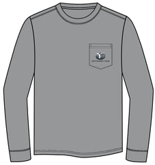 A Men's Long Sleeve Classic Tailgating Tee, in the color grey. From Southern Tide.