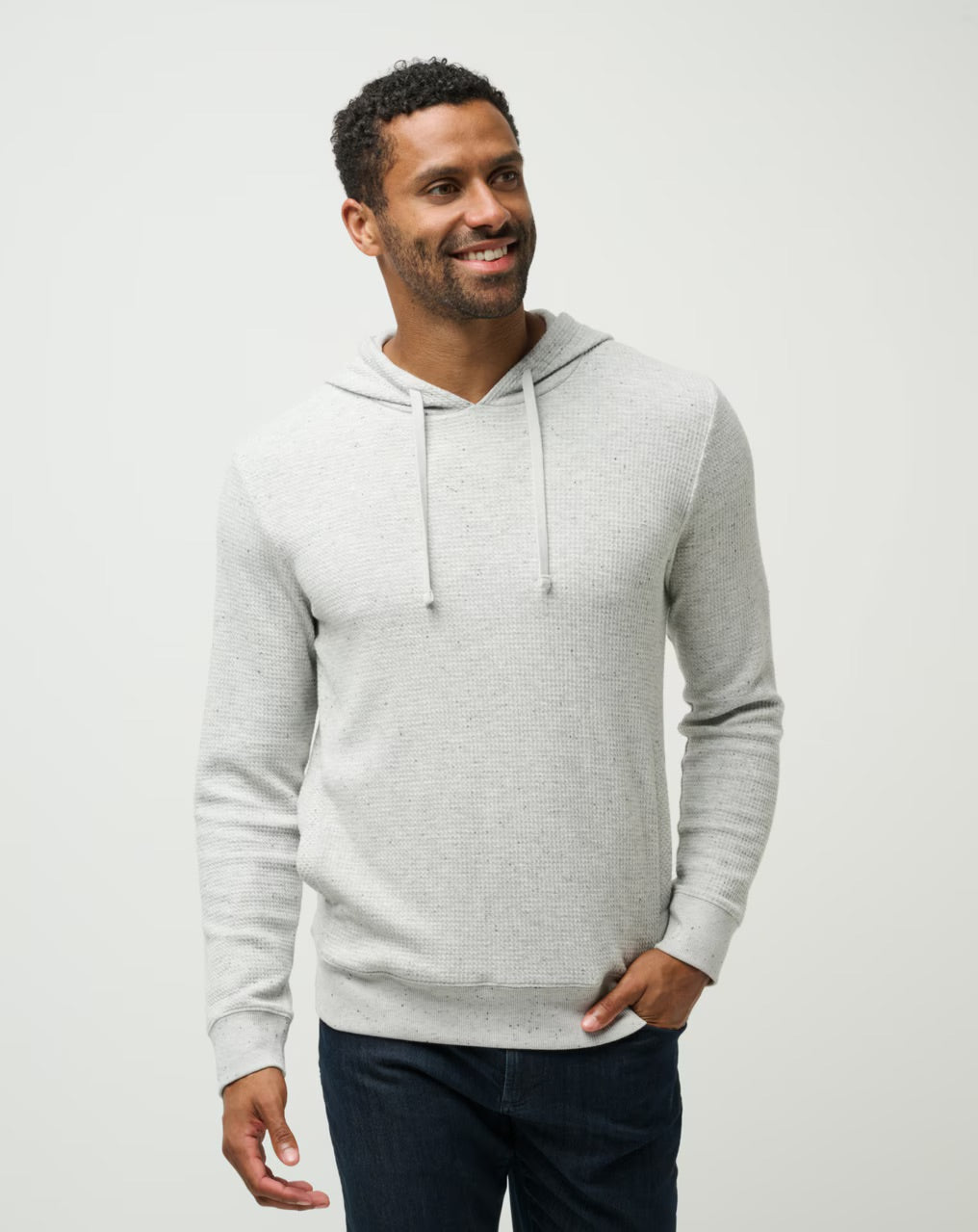 TravisMathew Cloud Waffle Hoodie | Light Grey