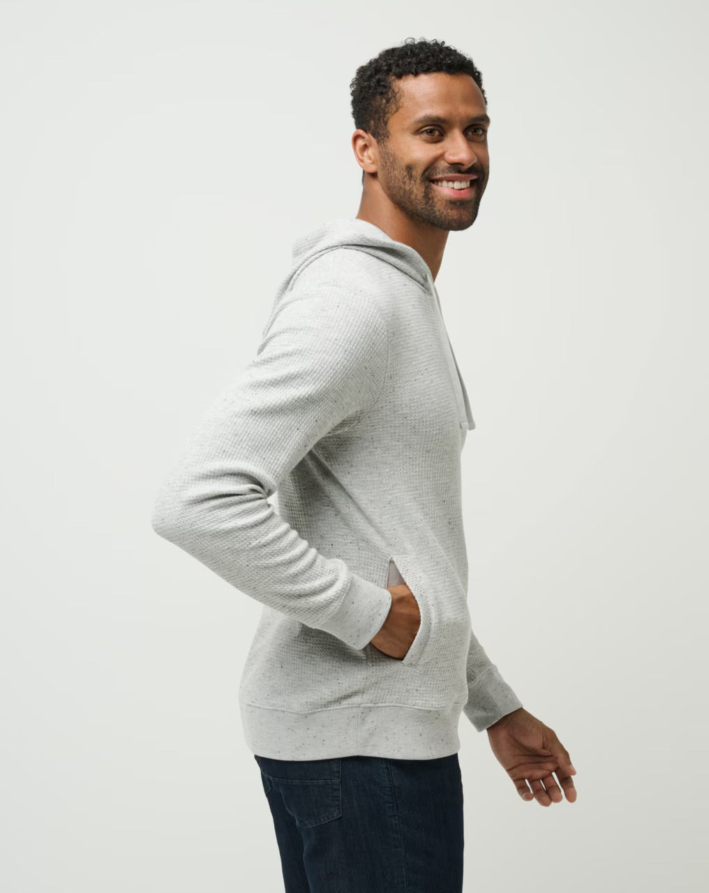 TravisMathew Cloud Waffle Hoodie | Light Grey