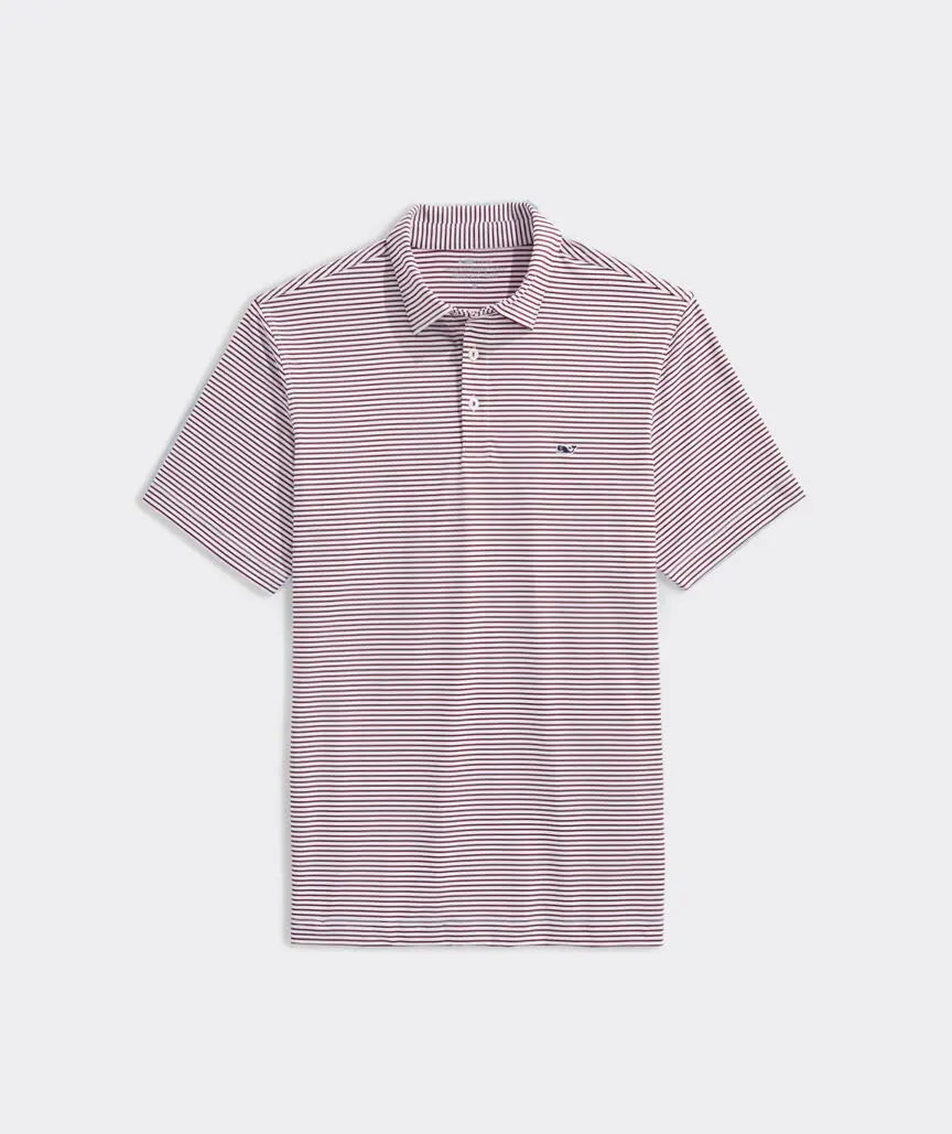 Vineyard Vines Bradley Stripe Sankaty Polo - Crimson