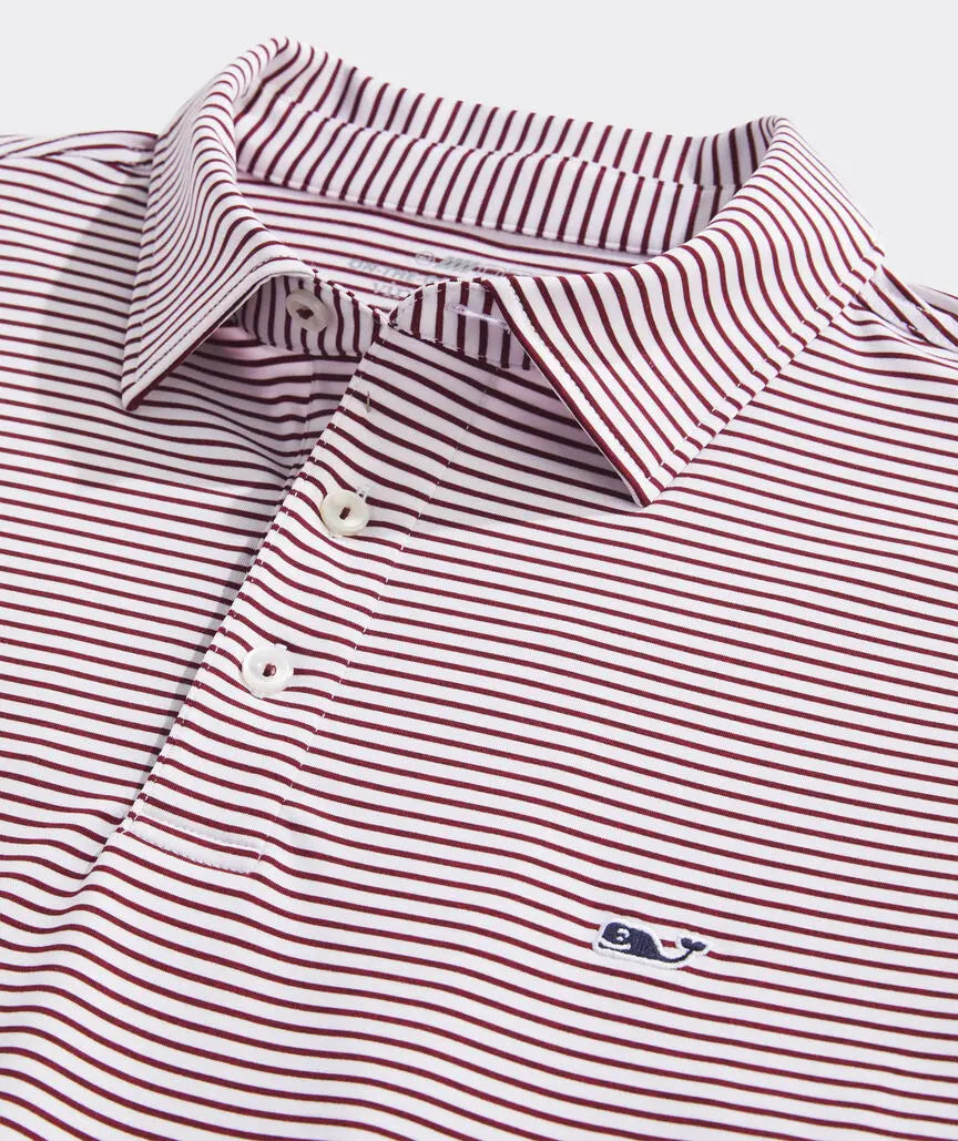 Vineyard Vines Bradley Stripe Sankaty Polo - Crimson