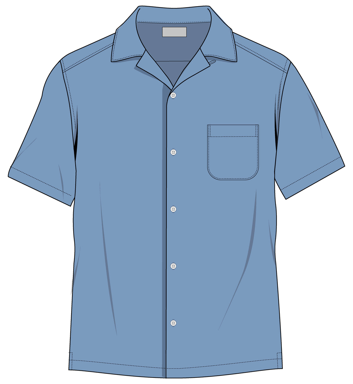 Castaway Solid Seabreeze Linen Rayon Short Sleeve Cabana Shirt