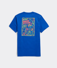Vineyard Vines men's paradise potion blue t-shirt, full view of the back. 