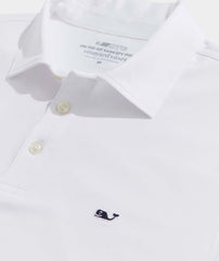 Men's Dunmore Solid Sankaty Polo, front view, close up collar view.