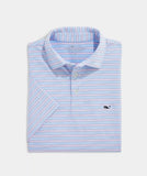 Vineyard Vines St. Jean Stripe Sankaty Polo, folded front view.