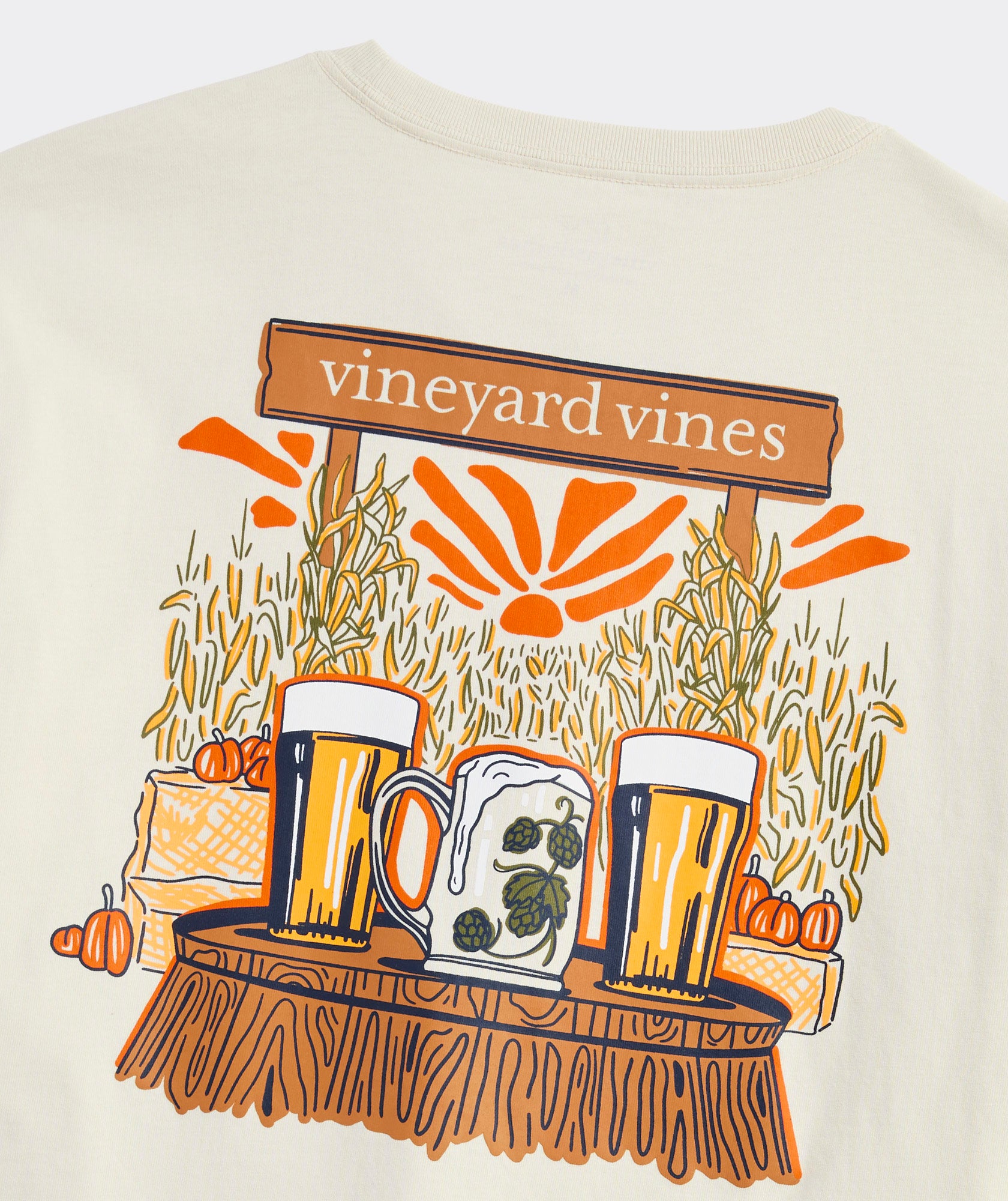 Vineyard Vines Harvest Maze Long Sleeve Tee | Stone