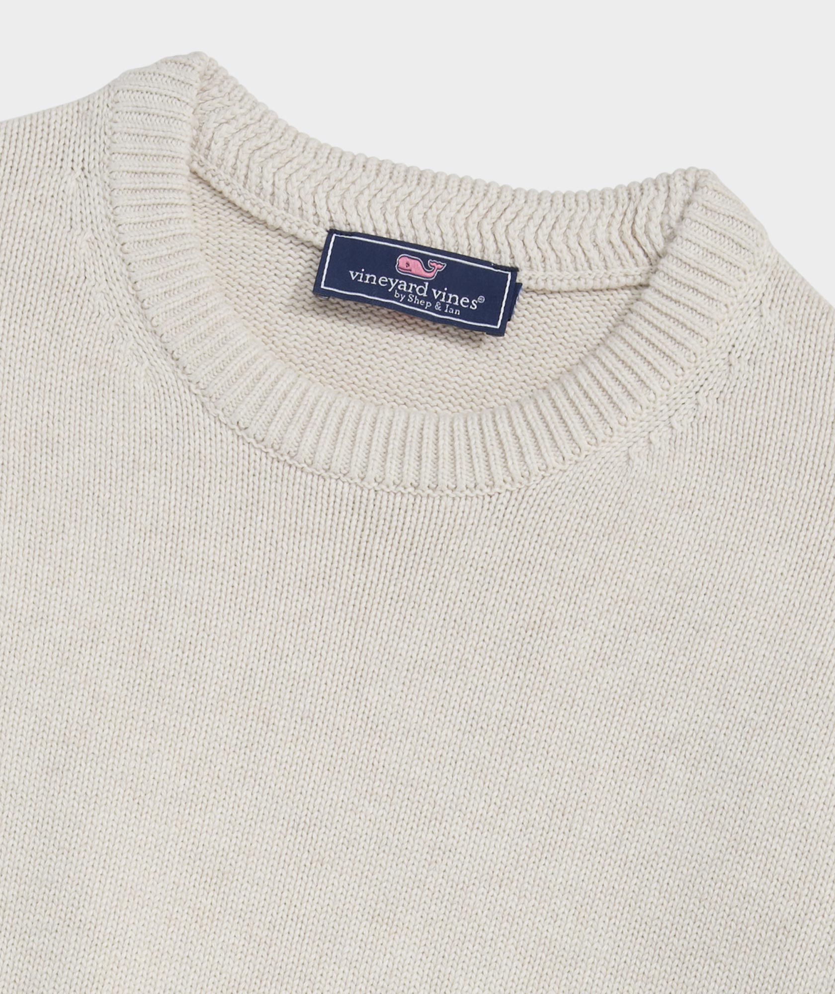 Vineyard Vines Heritage Cotton Crew Sweater | Stone Heather