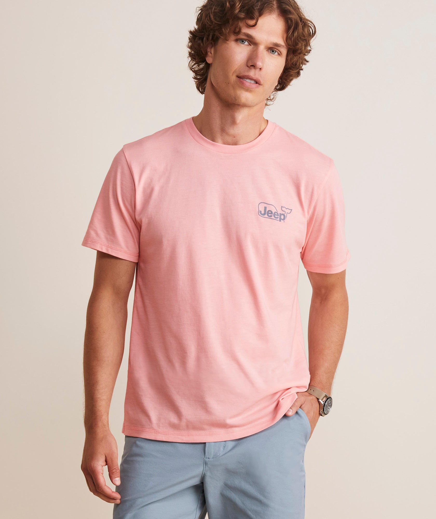 Vineyard Vines Jeep24 Whale Short Sleeve Dunes Tee | Peaches 'n Cream Heather