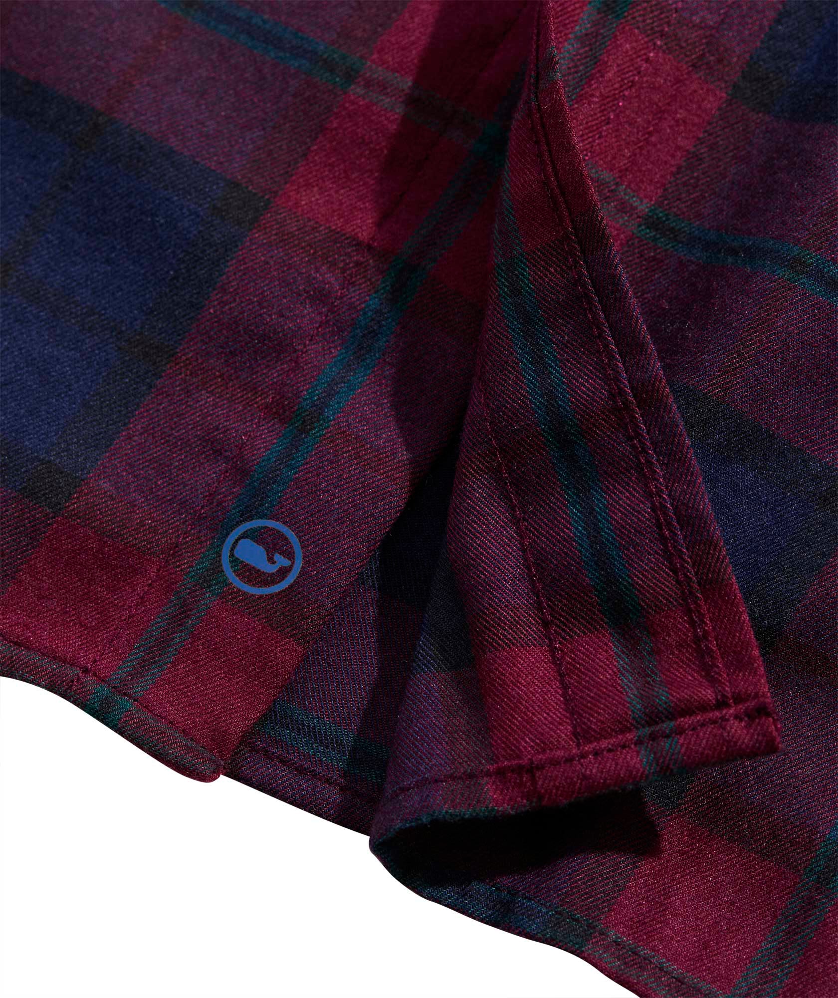 Vineyard Vines On-The-Go Brushed Twill Shirt | Crimson Plaid