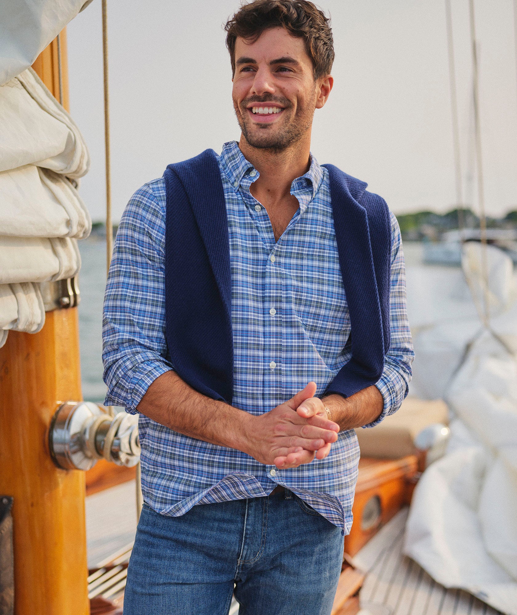 Faraway Plaid Performance Cotton Shirt