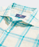 Vineyard Vines Plaid Linen Tisbury Shirt | Turquoise Fin Plaid