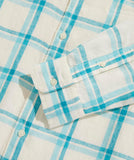 Vineyard Vines Plaid Linen Tisbury Shirt | Turquoise Fin Plaid