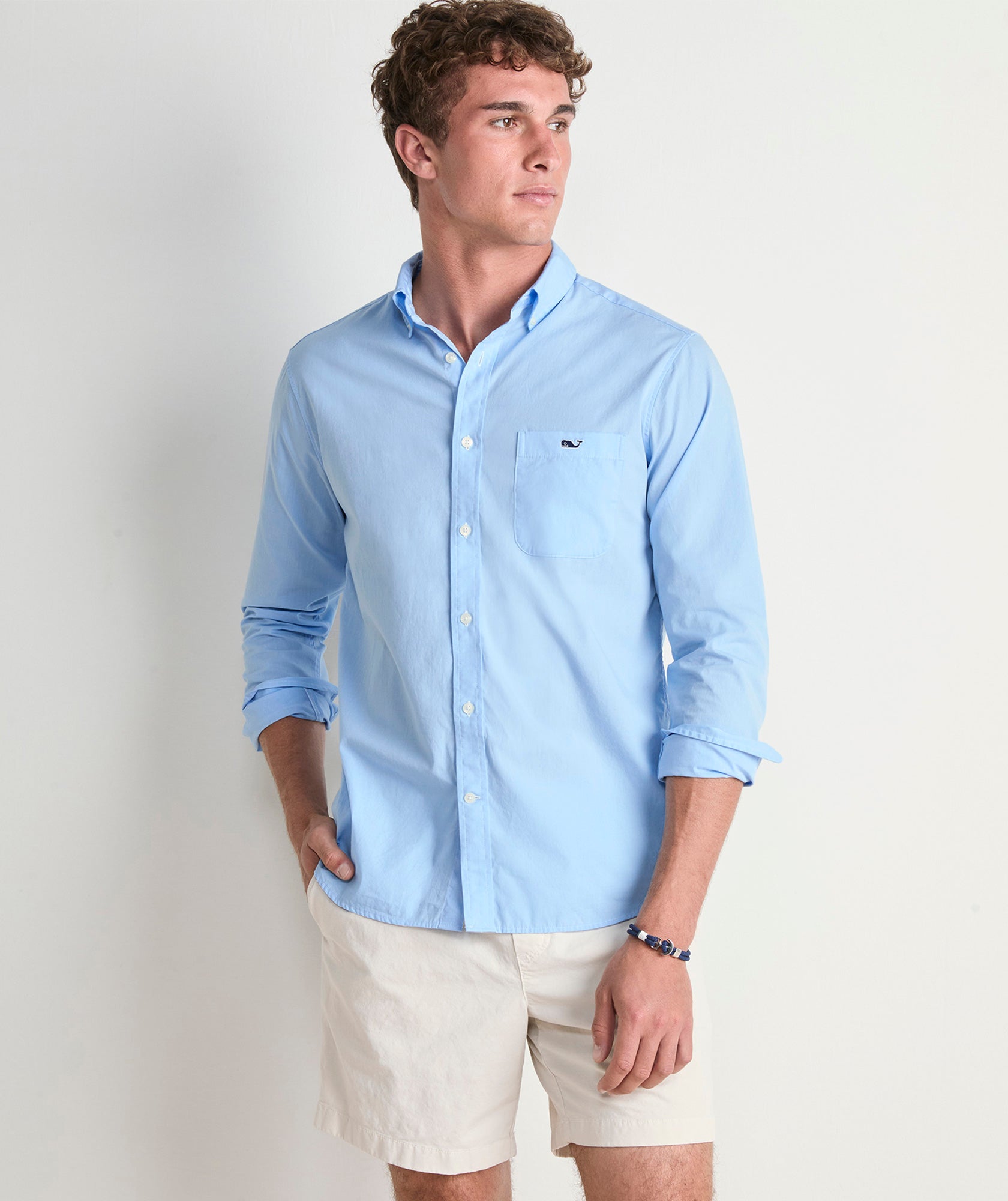 Vineyard Vines Men's Shoreline Solid Perfect Wash Poplin Shirt Vineyard Vines Men's Shoreline Solid Perfect Wash Poplin Shirt