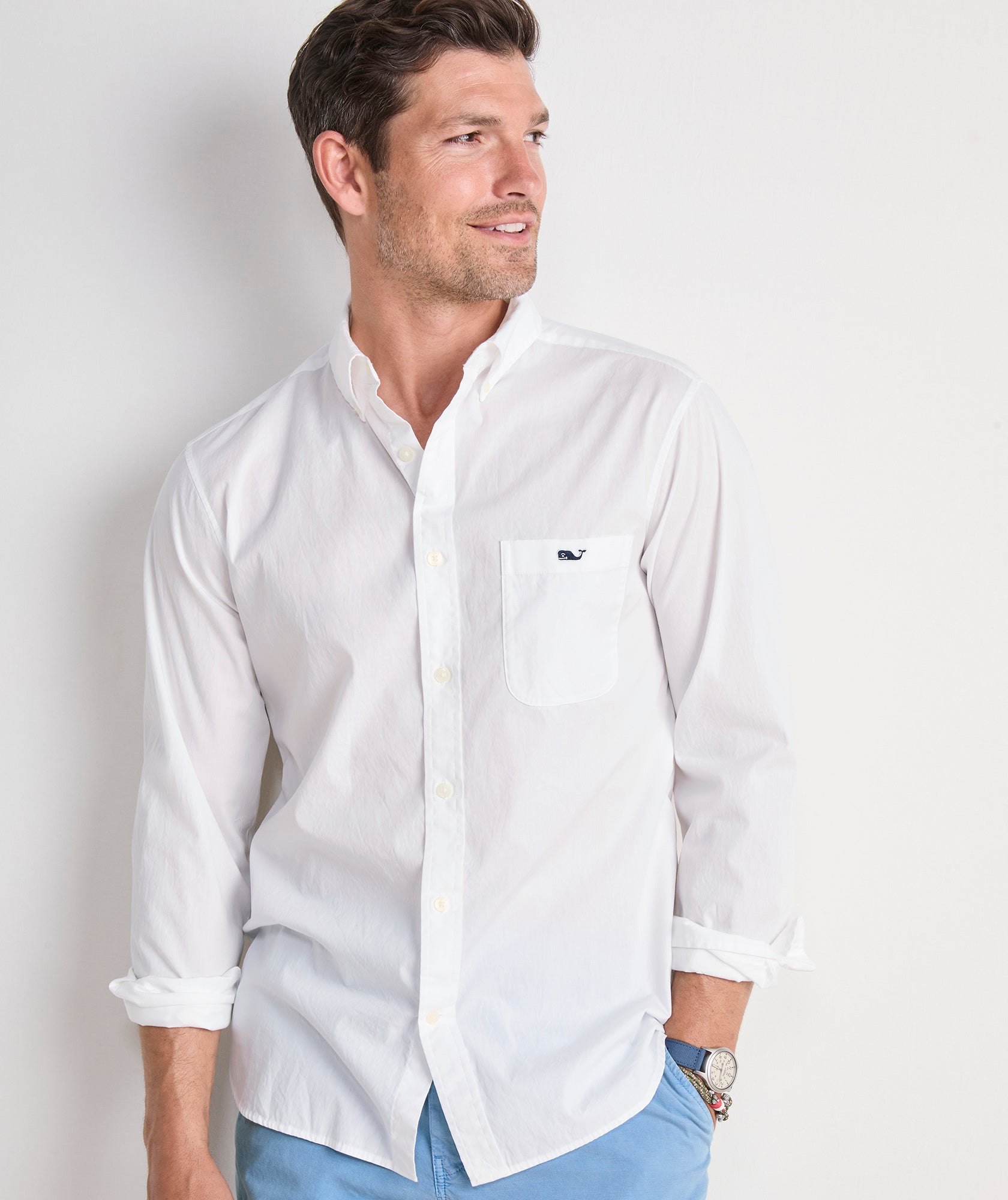 Shoreline Solid Perfect Wash Poplin Shirt