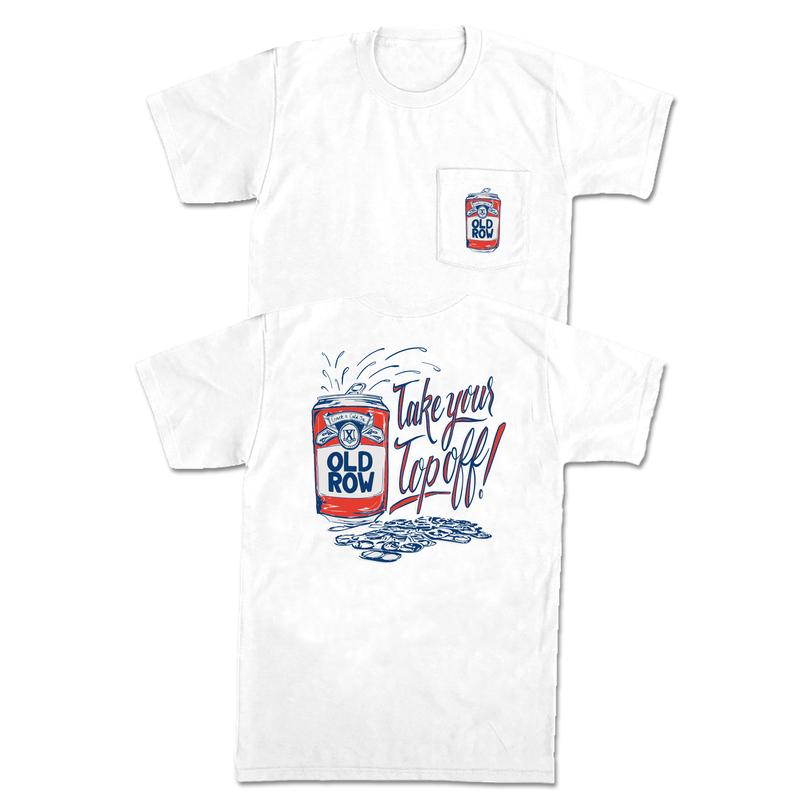 Take Your Top Off Pocket Tee white