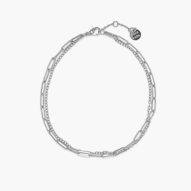 Double Chain Anklet Silver 