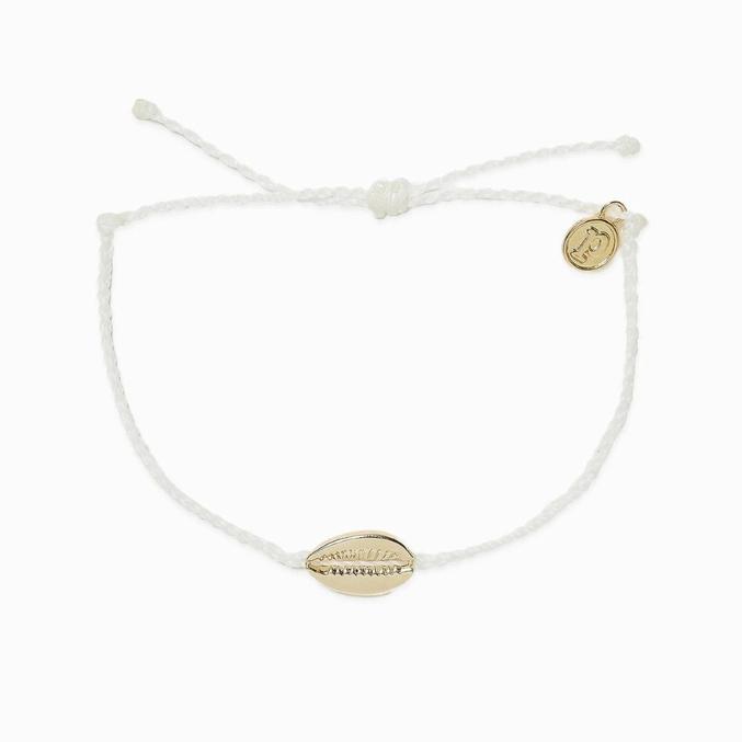 Cowrie Cord Silver White Anklet 