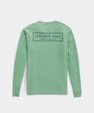 Men's Vineyard Vines Logo Box Long Sleeve Pocket Tee - Image 1 - Vineyard Vines