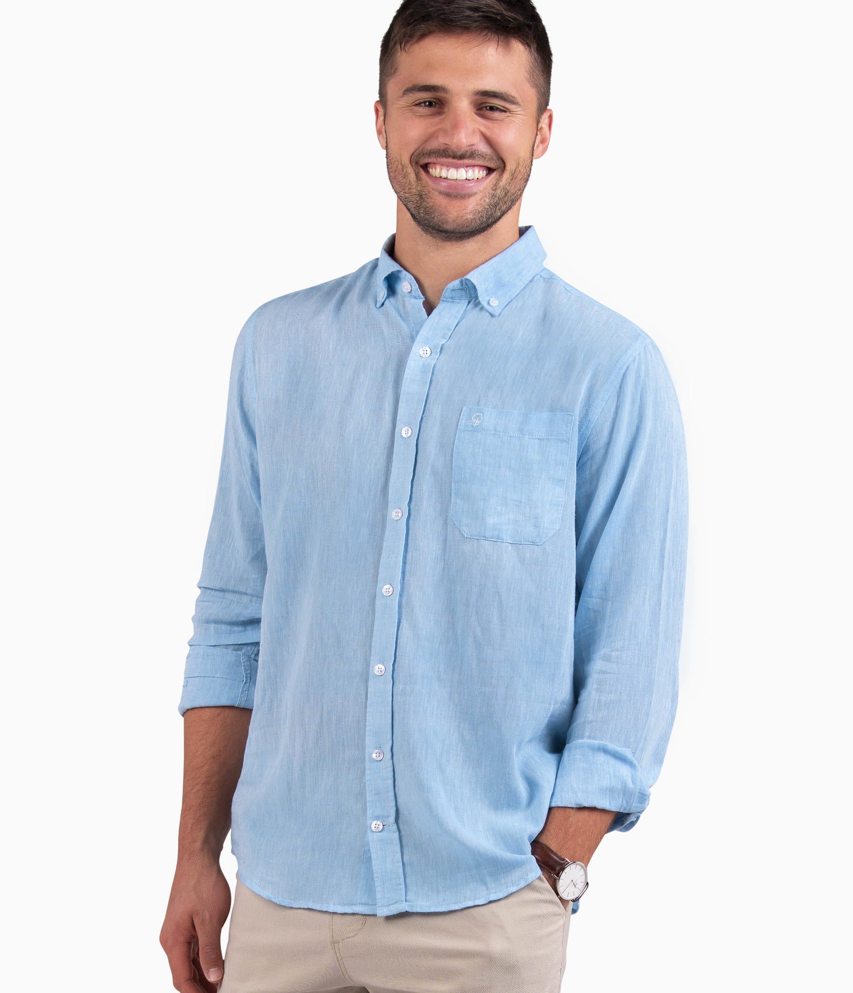 Linen Kiawa Shirt Maui Blue