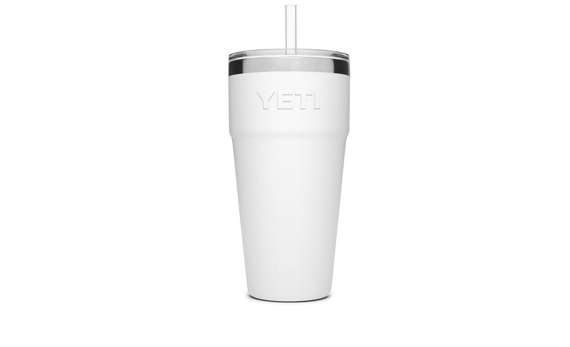 Rambler 26 Oz Straw Cup White back