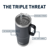 YETI Rambler 25 oz Straw Mug Black.