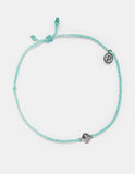 Pura Vida Scallop Charm Silver Anklet Seafoam