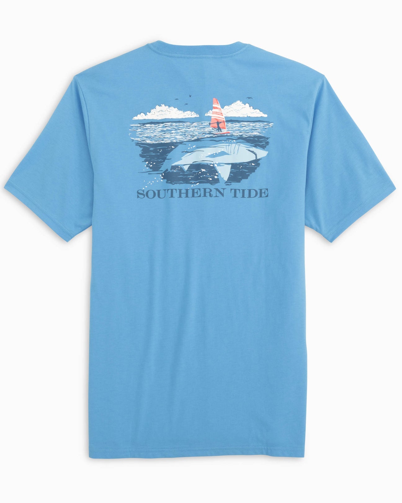 Southern Tide - Men's Fin Surfing Short Sleeve T-Shirt - Full Back View