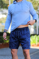 Burlebo Mens Blue Camo Shorts