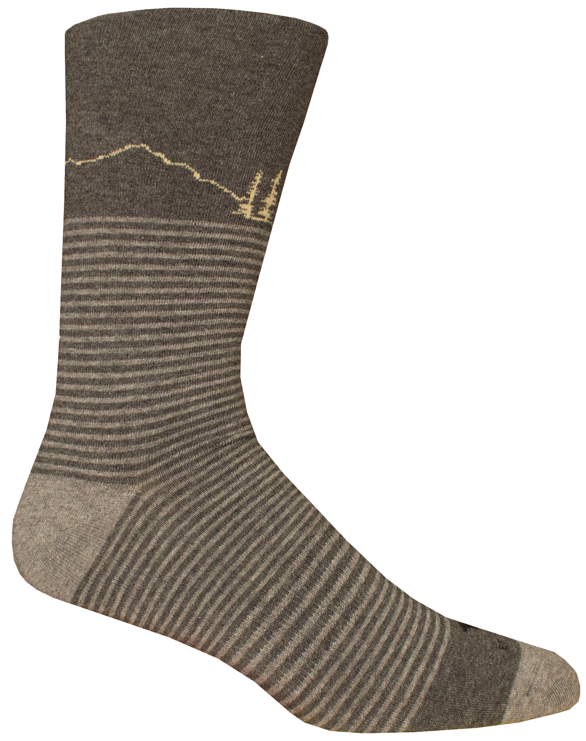 woods and mountain grey striped crew socks 