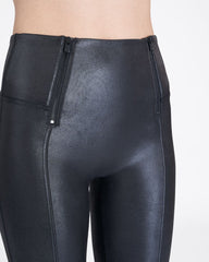 Spanx Faux Leather Hip Zip Leggings Hip Zip Pockets