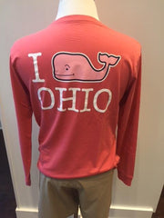 "I whale Ohio" long sleeve tee jetty red