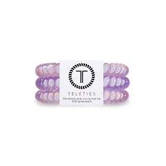 TELETIES - Checked Out Small Hair Tie Pack - Color purple, perfect for kids.